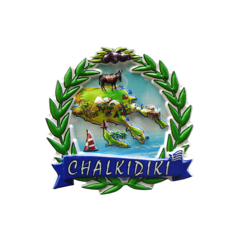 Tουριστικό μαγνητάκι Souvenir - Σετ 12pcs - Resin Magnet - Chalkidiki - 678298