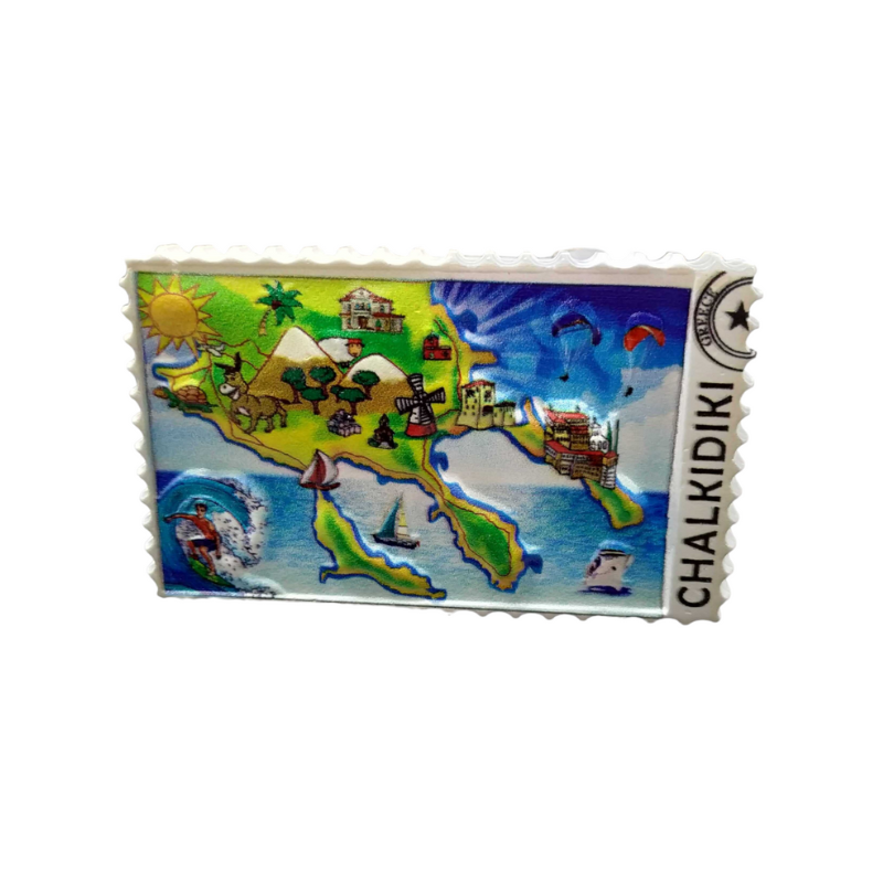 Tουριστικό μαγνητάκι Souvenir - Σετ 12pcs - Resin Magnet - Chalkidiki - 678301