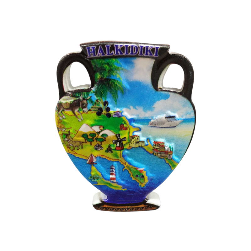 Tουριστικό μαγνητάκι Souvenir - Σετ 12pcs - Resin Magnet - Chalkidiki - 678307