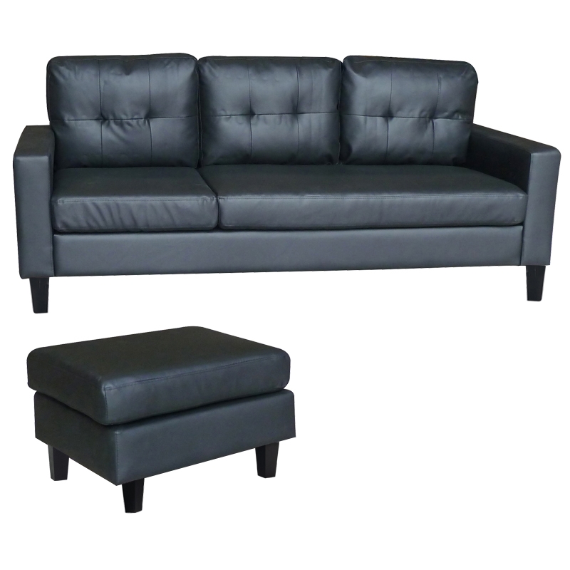 LIANA S BLACK PVC ΚΑΝΑΠΕΣ ΓΩΝΙΑ 185Χ126X84εκ. - Image 2