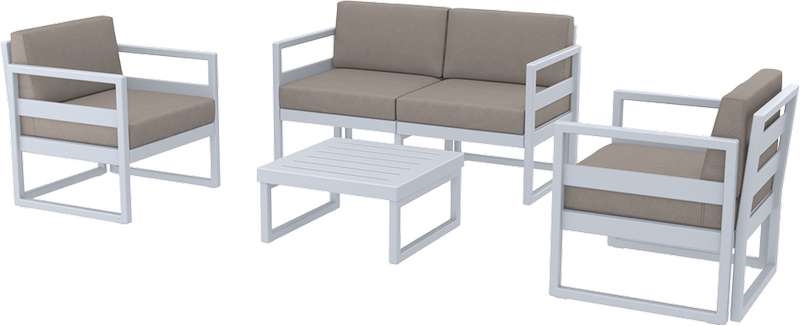 MYKONOS SET 2ΘΕΣ.SILVER GREY/ΜΑΞ. BLACK(2ΘΕΣ.+2ΠΟΛ.+ΤΡΑΠ 65εκ.) - Image 2
