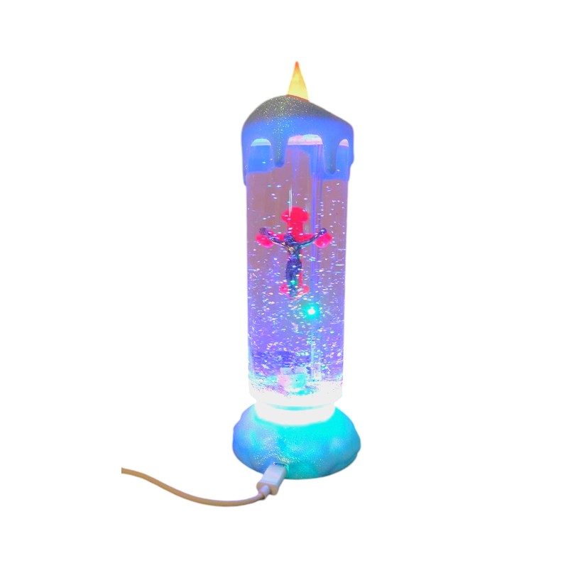 Διακοσμητικό κερί USB με φωτισμό LED και glitter - 876575 - White