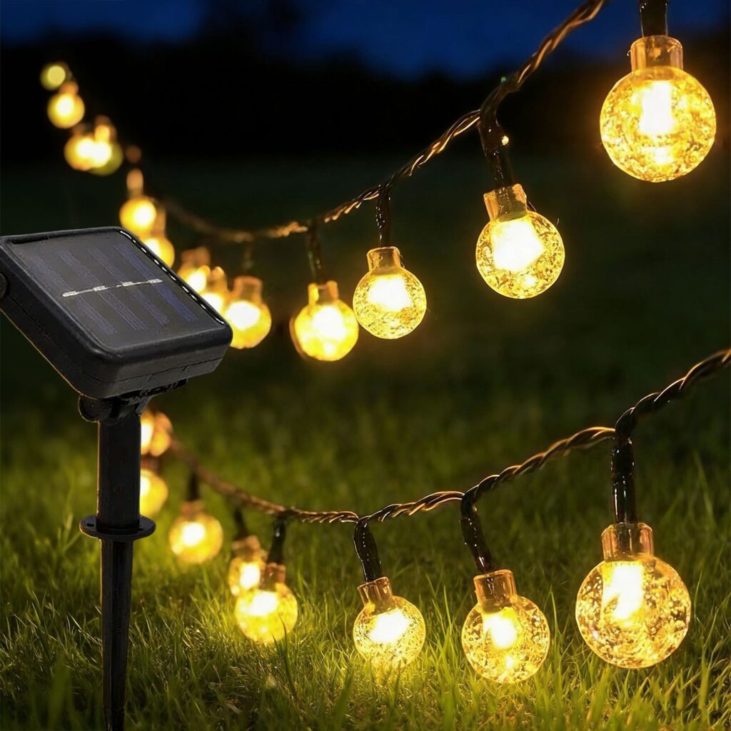 50 Ακρυλικές Μπάλες LED, Ηλιακές, Λευκό Θερμό, με Controller IP44 8m Xmasfest 1134076 - 1 τεμ.